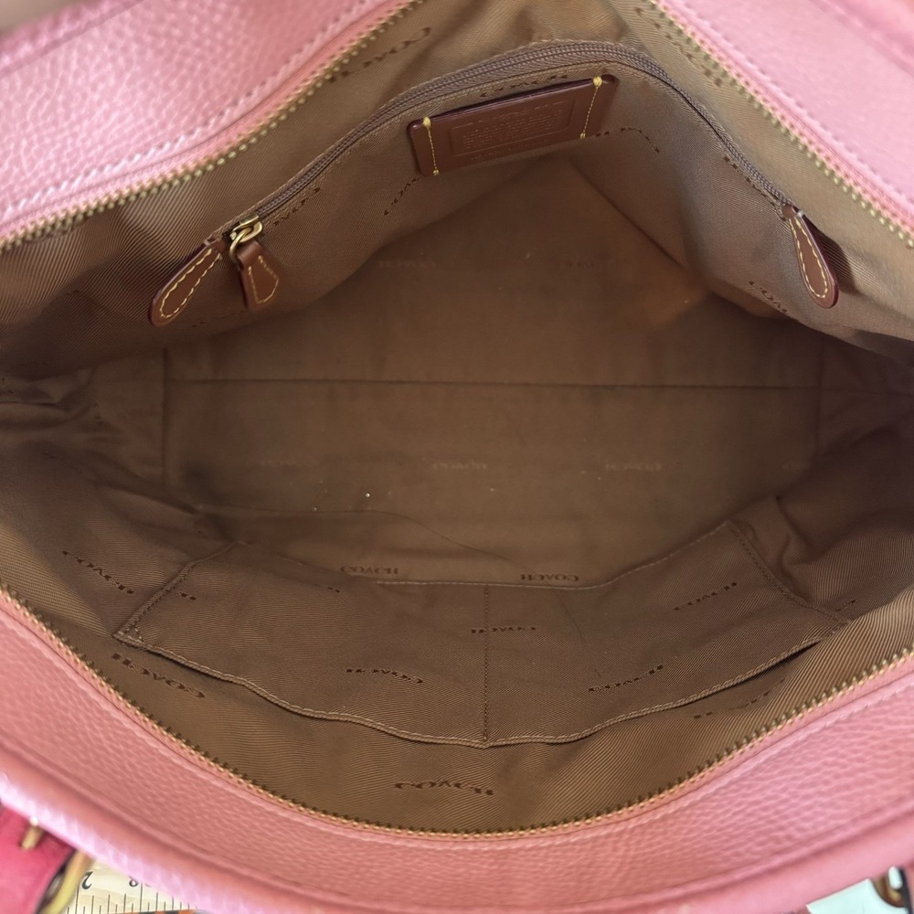 Coach Bubblegum Pink Pebbled Leather Taylor Shoulder Tote Bag Purse CC395 Cute - Picture 11 of 12